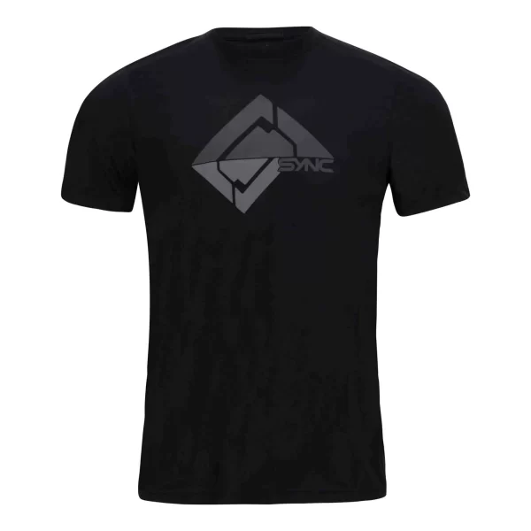 SYNC Performance Men'S Glacier Tee- Black | 100% Cotton Tee Shirt | | T-Shirts
